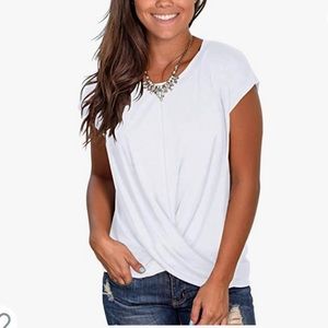 Jescakoo short sleeve twist tunic top